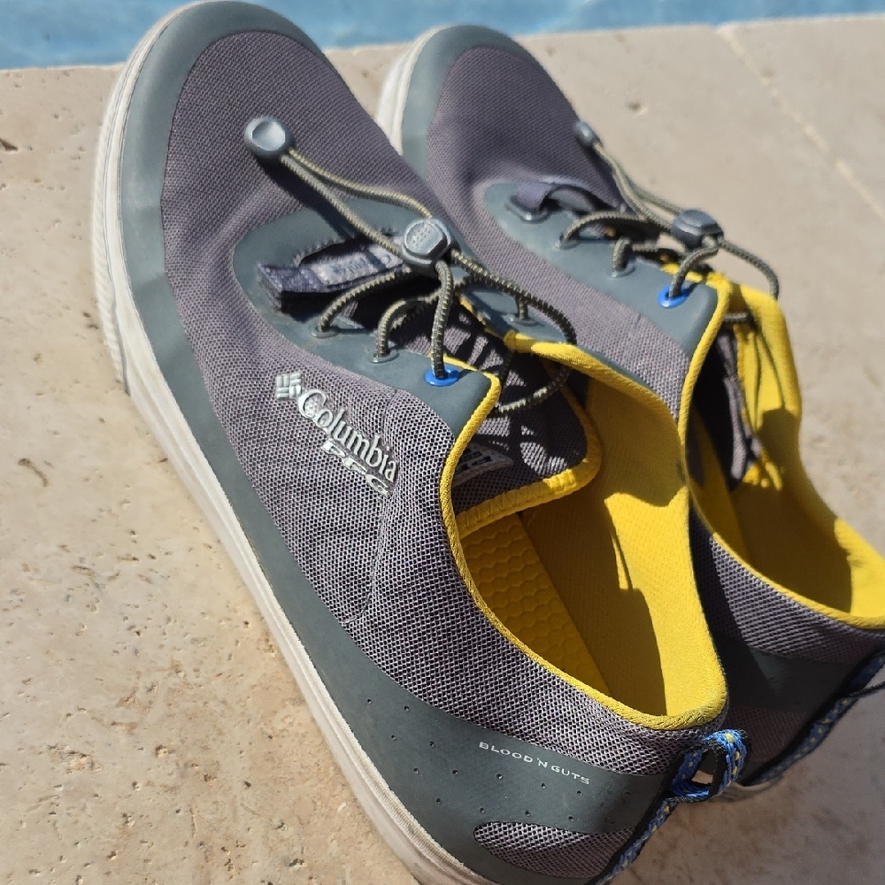Columbia Men's Dorado CVO PFG boat shoe in the Ti Grey Steel/Electron Yellow - Picture 4 of 6